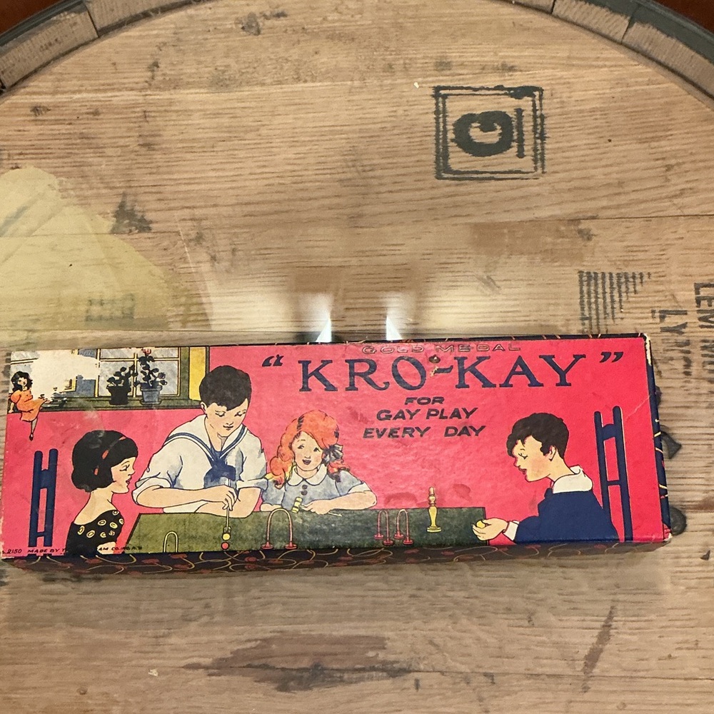 Vintage Kro-Kay Game Box with game.